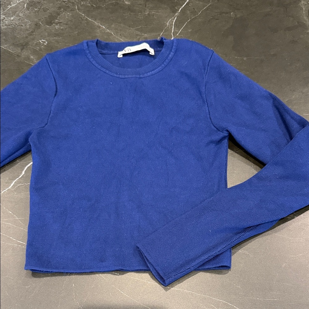 Zara Deep Blue Knit Top
